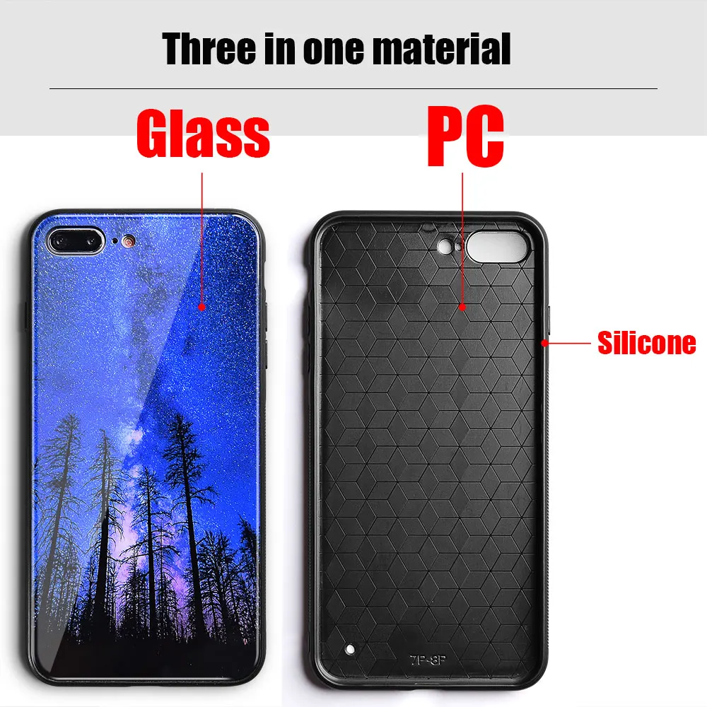 Hisomone Case For Samsung Galaxy S9 Plus Back Cover Star Tempered Glass Phone + Note 8 9 Luxury Pattern |