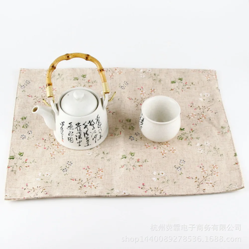 2 шт./лот популярная ткань с принтом льняная салфетка теплоизоляционный коврик