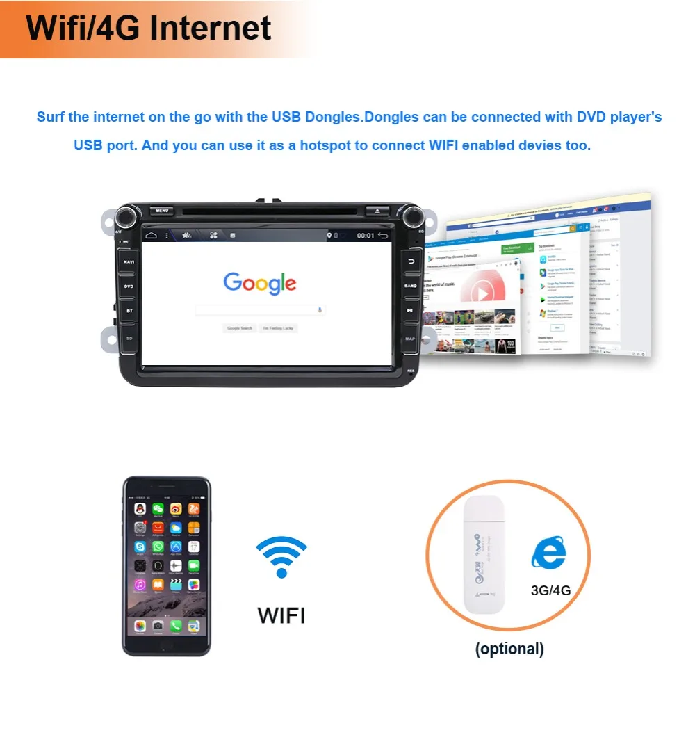 Восьмиядерный Авторадио 2 din " Android 8,1 автомобильный dvd-плеер для VW/Golf/Passat/POLO/Tiguan/Skoda/Fabia gps 3g wifi SWC BT