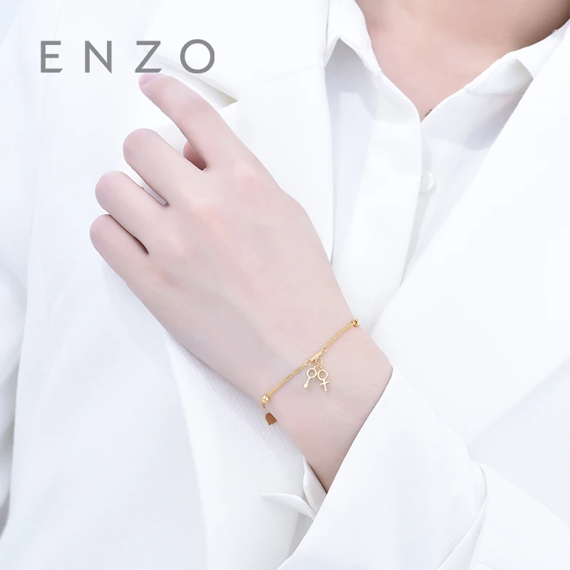 Чистый 18 К золотой браслет сердце для Для женщин Miss подарок девочек женский