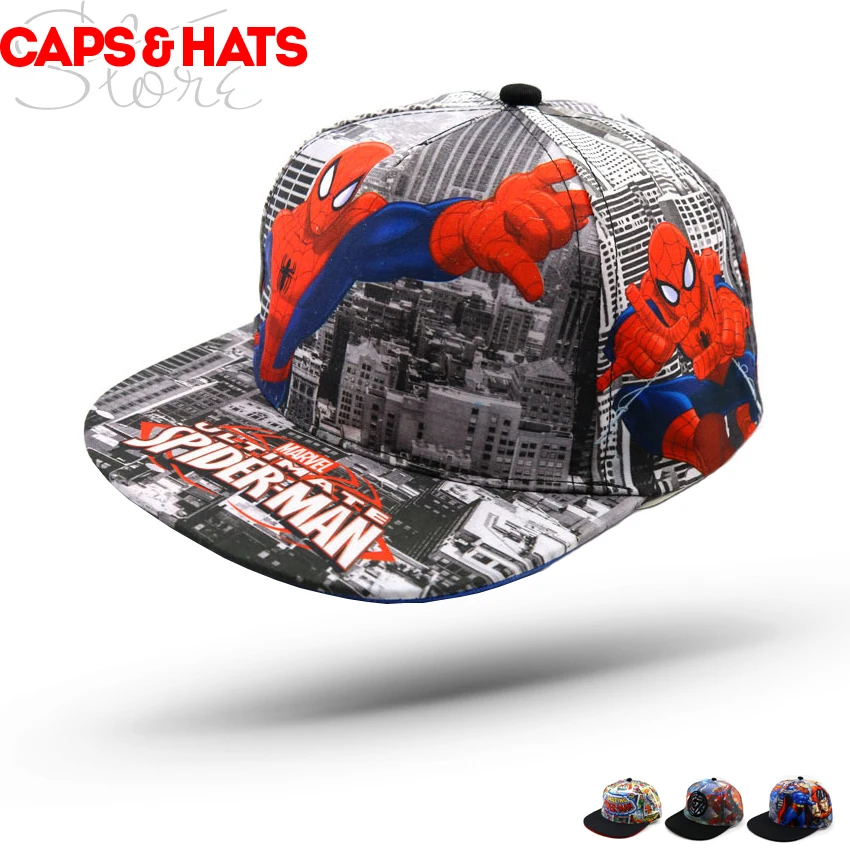 G024 Человек паук Дети Бейсбол Кепки для мальчиков и девочек Snapback мультфильм детей