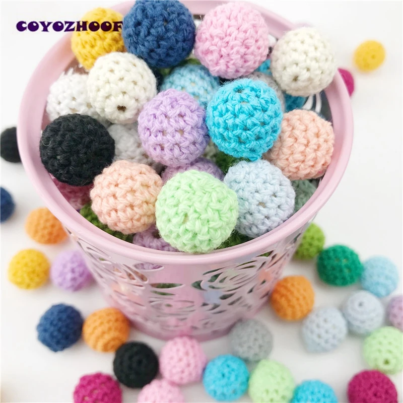Детские деревянные вязаные крючком бусины 16 20 мм/50 шт.|crochet beads|wooden crochet beadsknitted beads |