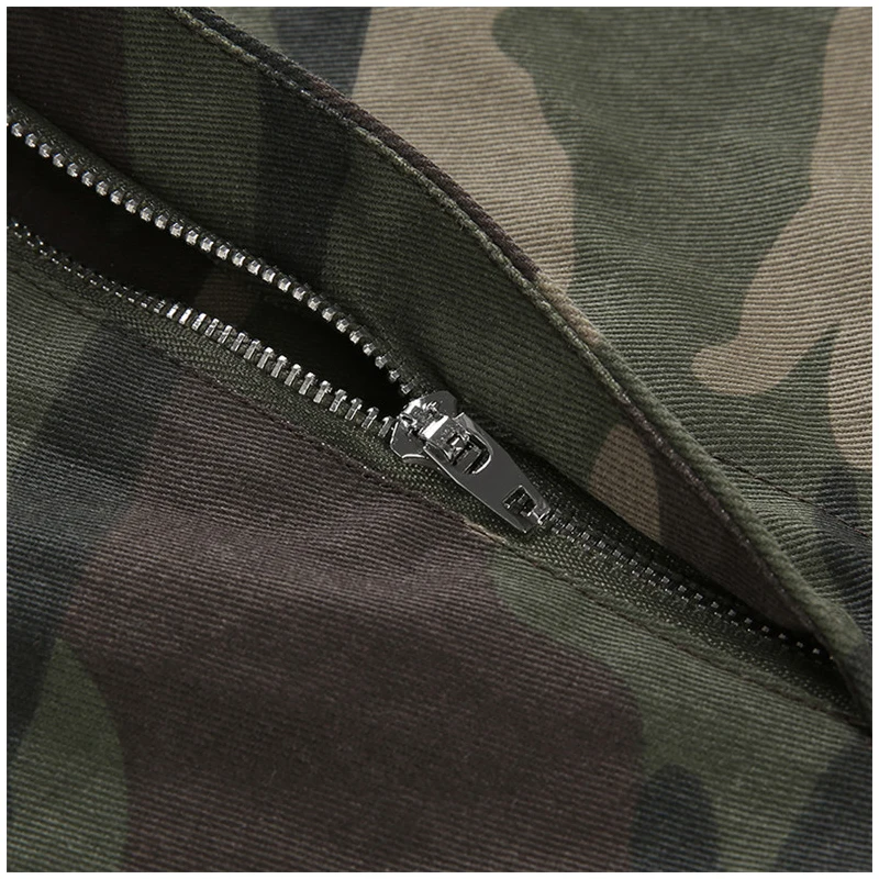Rapwriter Fashion High Waist Cotton Camouflage Overalls Women Autumn Streetwear Side Pocket Strap Trousers Pencil Pants