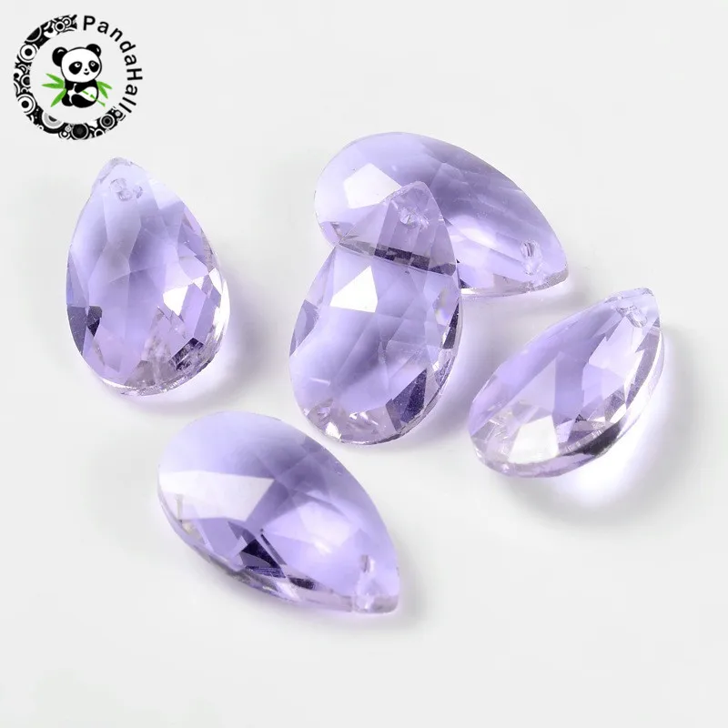 Lilac 100 шт граненая капля стеклянная бусина Подвеска для браслета аксессуары для изготовления украшений DIY - Цвет: Lilac