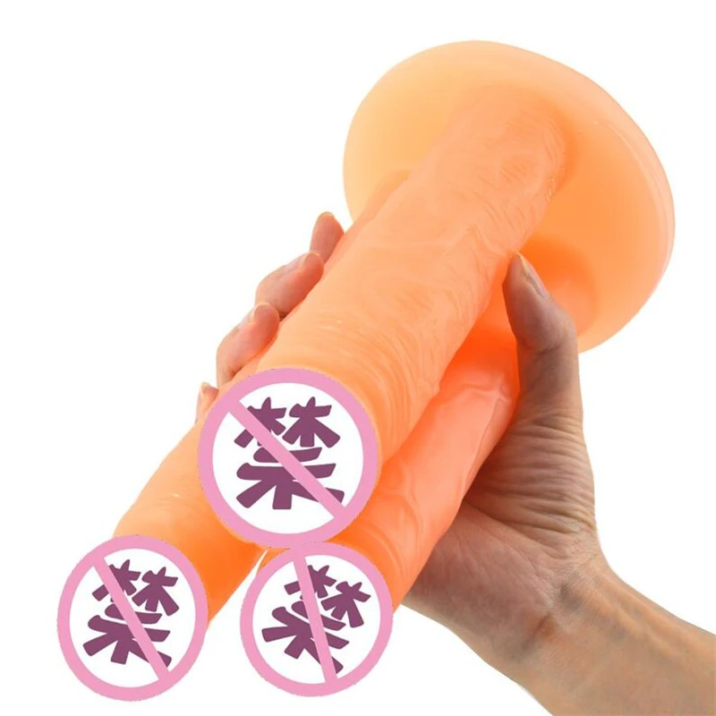 Фаллоимитатор с реалистичной кожей для женщин тремя головками на присоске