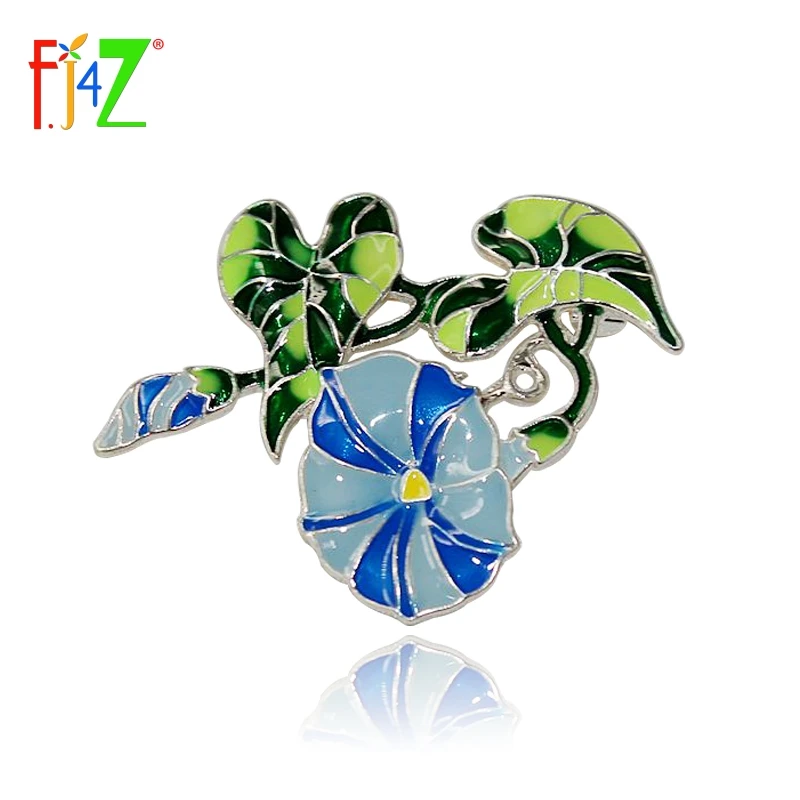 F.J4Z HOT Elegant Enamel Flower Costume Brooches Pins Fashion Excellent Quality Nice Color Morning Plant Alloy Gift | Украшения и