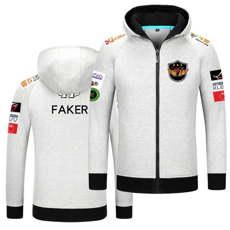 Skt T1 толстовки Мужская куртка с длинным рукавом Sktt1 пальто на молнии Faker Peanut Wolf пустые толстовки негабаритных S7 Telecom Толстовка Z40
