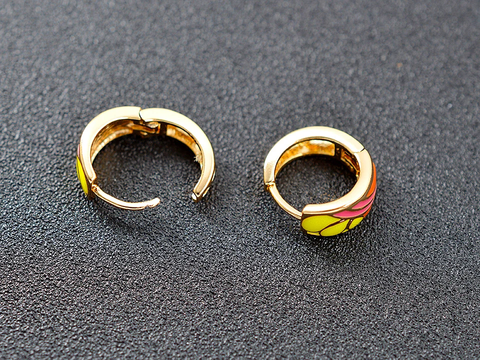 Sunny Jewelry уникальные серьги-кольца ювелирные изделия для женщин медные ювелирные изделия трехцветные геометрические серьги для свадебных ювелирных изделий