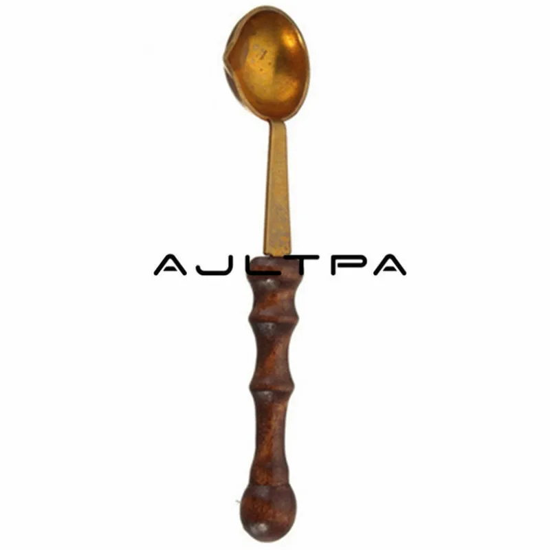 100 шт. Ретро Анти Горячая печать уплотнение воск латунная Ложка деревянная ручка