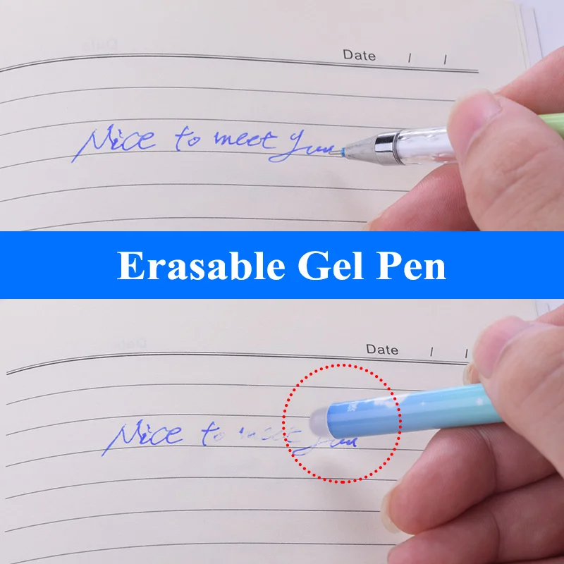 3 шт./компл. 0 5 мм Волшебная стираемая ручка синие/черные чернила запасные стержни