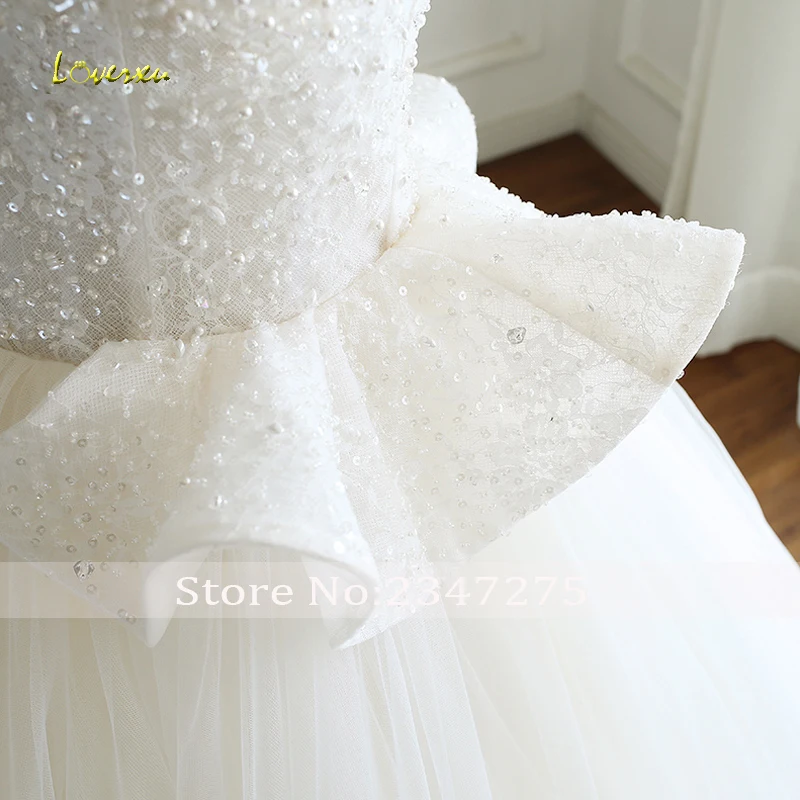 Женское свадебное платье с открытой спиной Loverxu Vestido De Noiva кружевное оборками