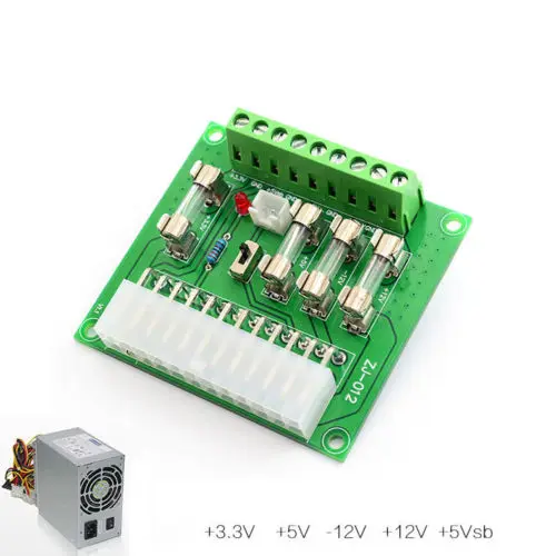 24 / 20-pin ATX Computer PC Power Supply Breakout Board Adapter Extension Module 24PIN 20PIN FOR power Amplifier AMP | Электронные