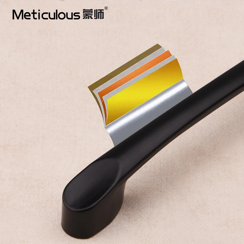 Meticulous Black Furniture Handle Zinc Alloy Cabinet Wardrobe Cupboard Sideboard Kitchen Door Pull Knob | Обустройство дома