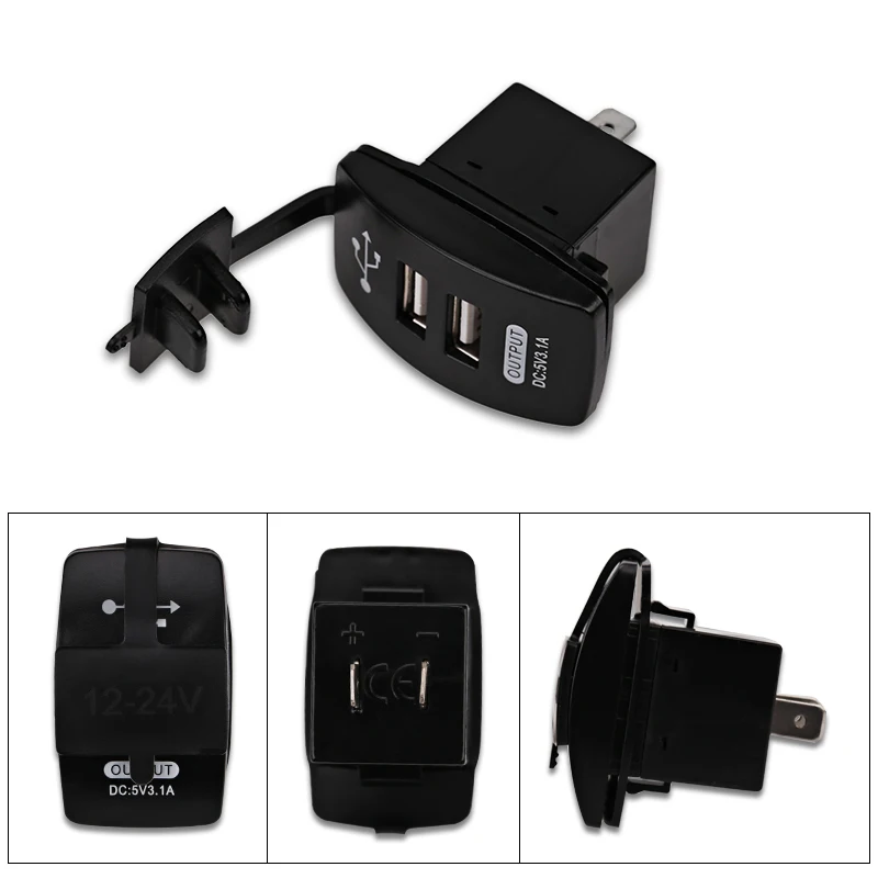 12 В мотоциклетная Автомобильная Розетка с двойным USB разъемом водонепроницаемый