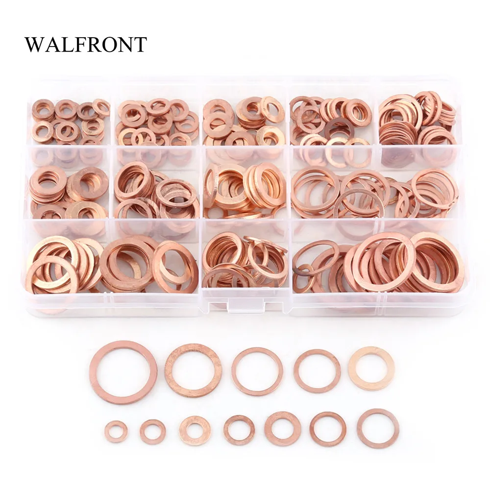 280 шт./кор. плоская медная шайба цельное кольцо пробка для поддона сальник