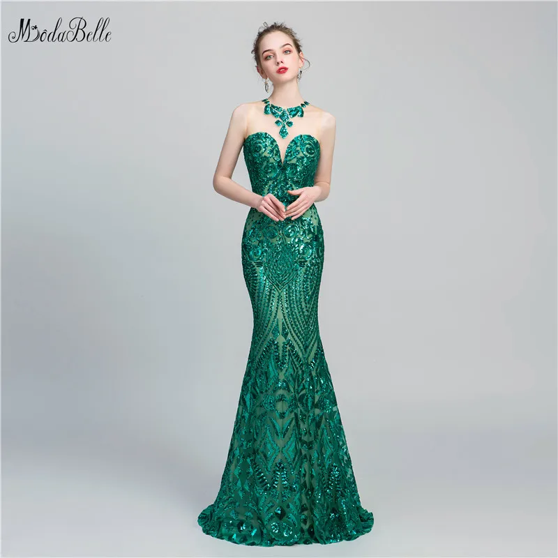 Женское вечернее платье с блестками modabelle зеленое цвет королевский синий