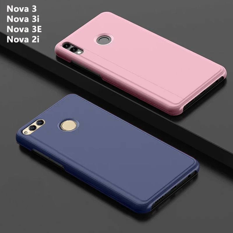 Откидной Чехол для телефона с умным зеркалом чехол HuaWei Nova 3i Nova3 3 3E 2i кожаный