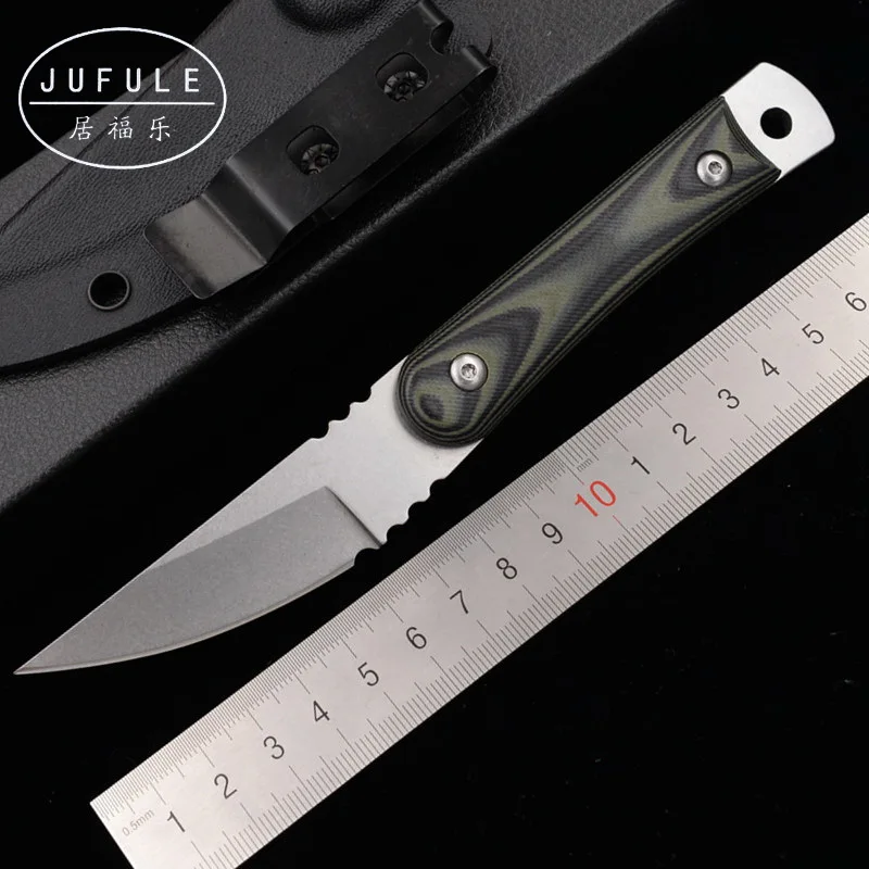 White Stone wash JUFULE Новинка 1920 D2 стальное лезвие G10 Ручка KYDEX оболочка фиксированное лезвие Тактический Кемпинг выживания Охота Открытый EDC инструмент кухонный нож - Цвет: White Stone wash