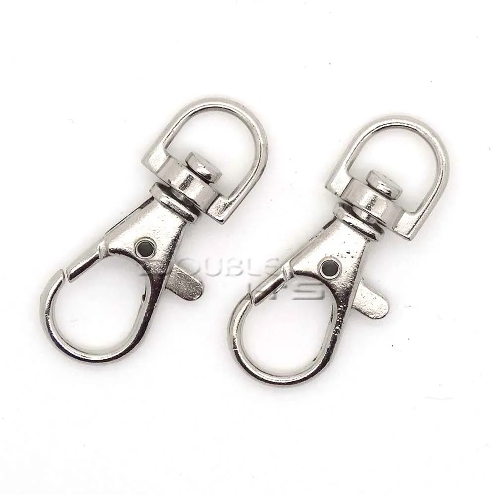 

500pcs/lot Matel Snap Hooks Rotary Swivel For Backpack Webbing 9.5mm Nickel Plated Lobster Clasps