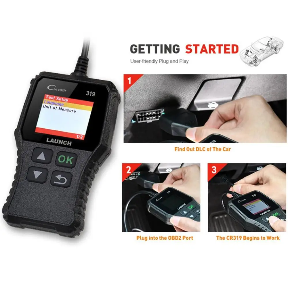Программатор ecu Creader 319 CR3001 полностью OBD2 OBDII считыватель кодов инструменты