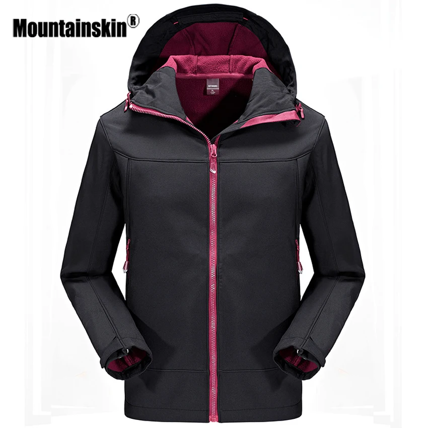 Mountainskin Для мужчин флис куртки Повседневное пальто с капюшоном Водонепроницаемый