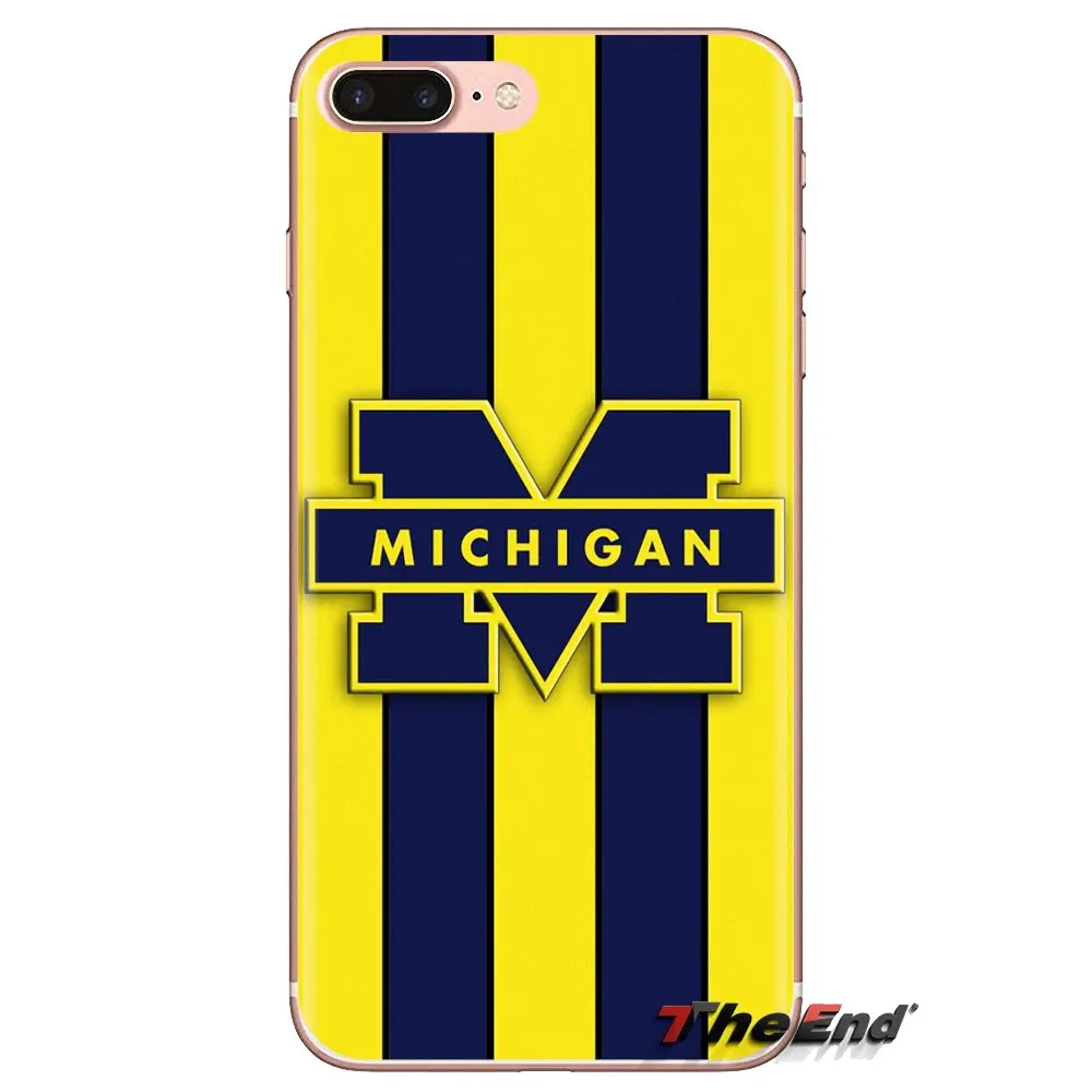 Для Samsung Galaxy J1 J2 J3 J4 J5 J6 J7 J8 Plus 2018 Prime 2015 2016 2017 мягкие чехлы Go Blue Michigan Wolverines M logo |