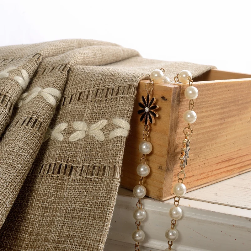 Современные занавески NAPEARL на окна простой дизайн простые льняные белая вышитая