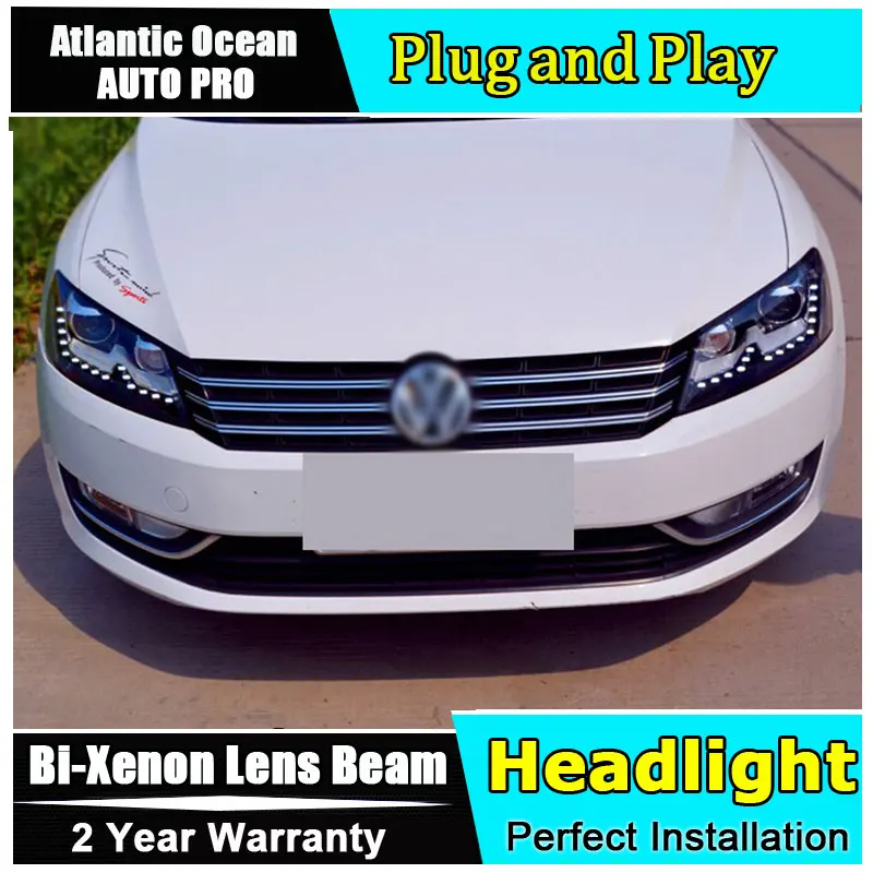 Головной свет 2011- для vw passat B7 фары HID bi xenon объектива passat B7 головы лампы для стайлинга автомобилей U светодиодный СИД DRL HID комплект парковка