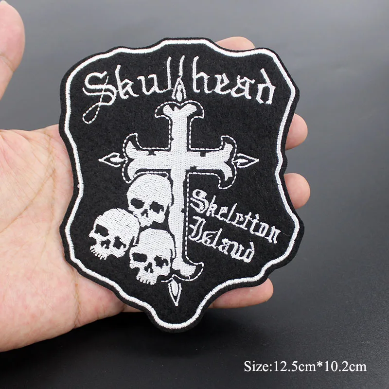 Модные популярные черные нашивки в стиле панк для одежды наклейки утюга значки