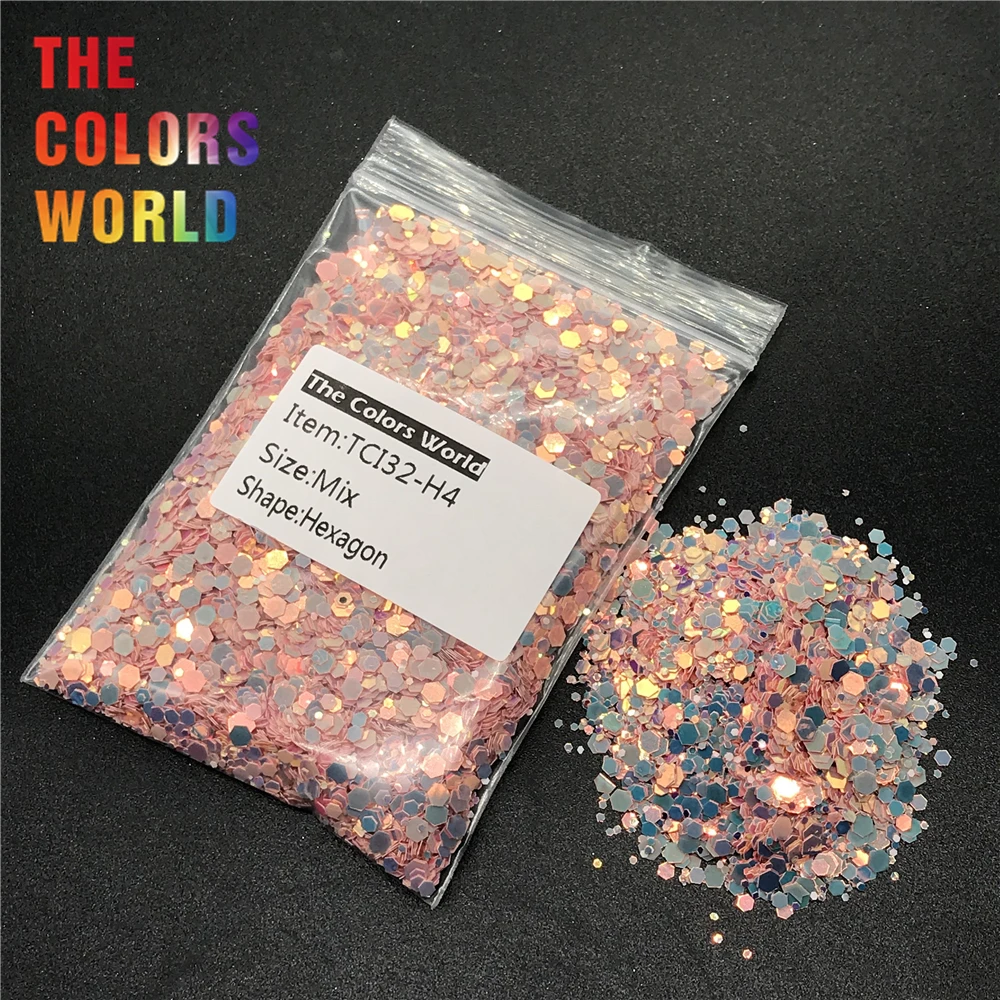 TCT-237, Шестигранная форма, смешанный размер, блестки для ногтей, украшение для ногтей, гель-блеск для тела, макияж, хна, макияж, ручная работа, сделай сам, аксессуары