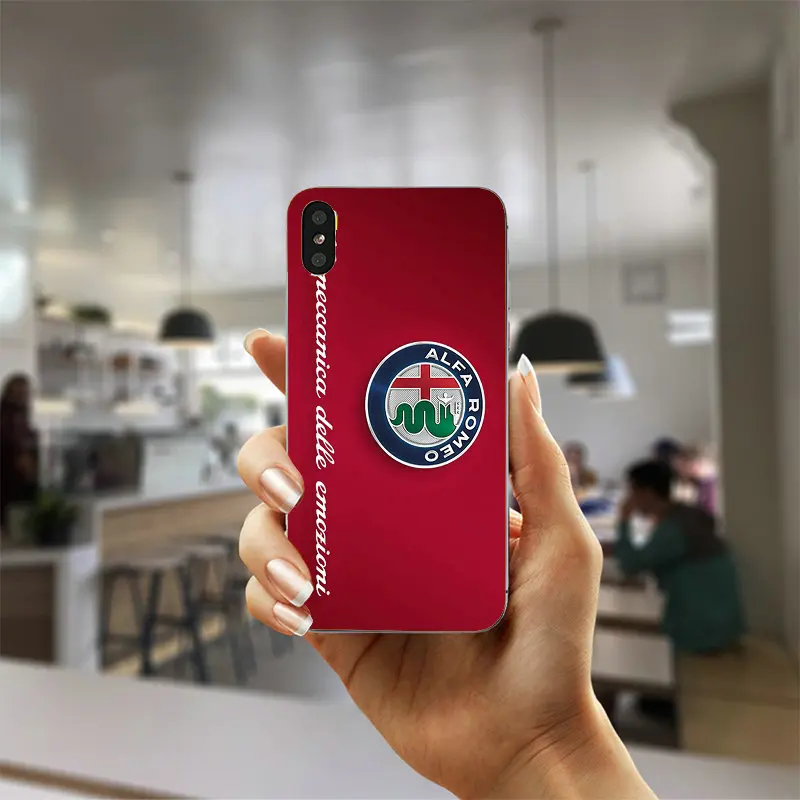 Горячий супер автомобиль Alfa Romeo Логотип Мягкий ТПУ силиконовый для мобильных