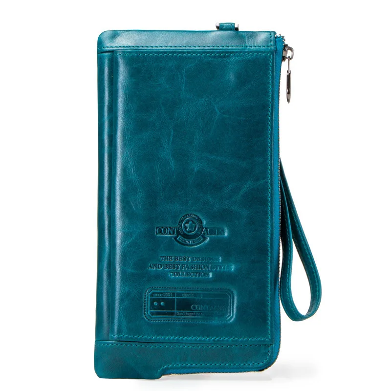 Sky Blue Кошелек модный женский кошелек из натуральной кожи женский кошелек клатч портмоне, длинный Walet Portomonee зажим для денег сумка удобная женская - Цвет: Sky Blue