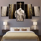 Печать на холсте Современные рамки для росписи модульные дешевые 5 Панель панно Иисус Wall Art Для Гостиная домашний декор