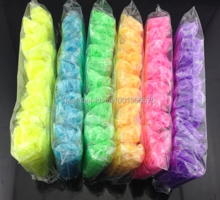 2014 HOT Glow in the Dark Luminous Rubber Bands Refills Loom Band Bracelets DIY (600 pcs bands + 24 S clips ) *20 Wholesale|glow dark pebbles|glow