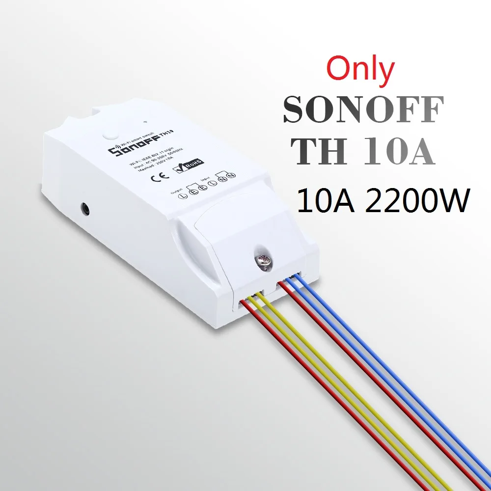 TH10 10A 2200W SONOFF TH16 16A/3500W TH10 10A/2200W 90-250V умный Wifi переключатель для контроля температуры и влажности беспроводной домашний комплект для автоматизации работы - Комплект: TH10 10A 2200W