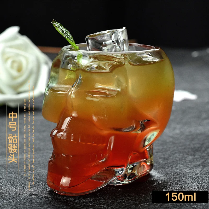 150ML 5OZ Год креативный череп пивная стеклянная чашка Хэллоуин KTV вечерние бокал для вина на день рождения День святого Валентина подарки для мальчиков и девочек - Цвет: 150ML 5OZ