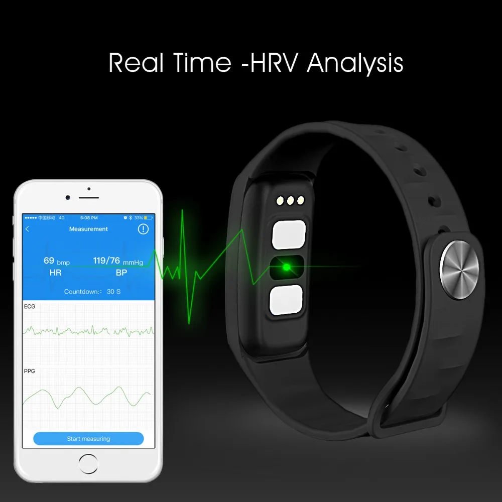 WQ R11 ЭКГ умный Браслет + PPG монитор крови Давление измерения Фитнес браслет вызова
