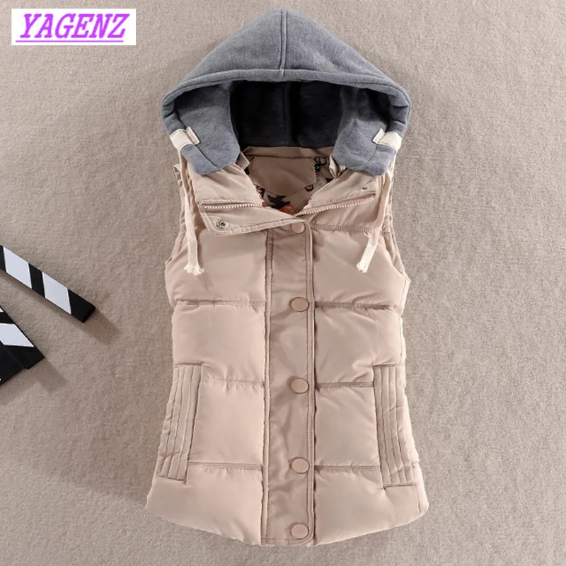 NEW Korean version Women Winter Hooded Warm Down cotton Vest Jacket Detachable cap Cotton waistcoat Plus Size coat 4XL B172 | Женская