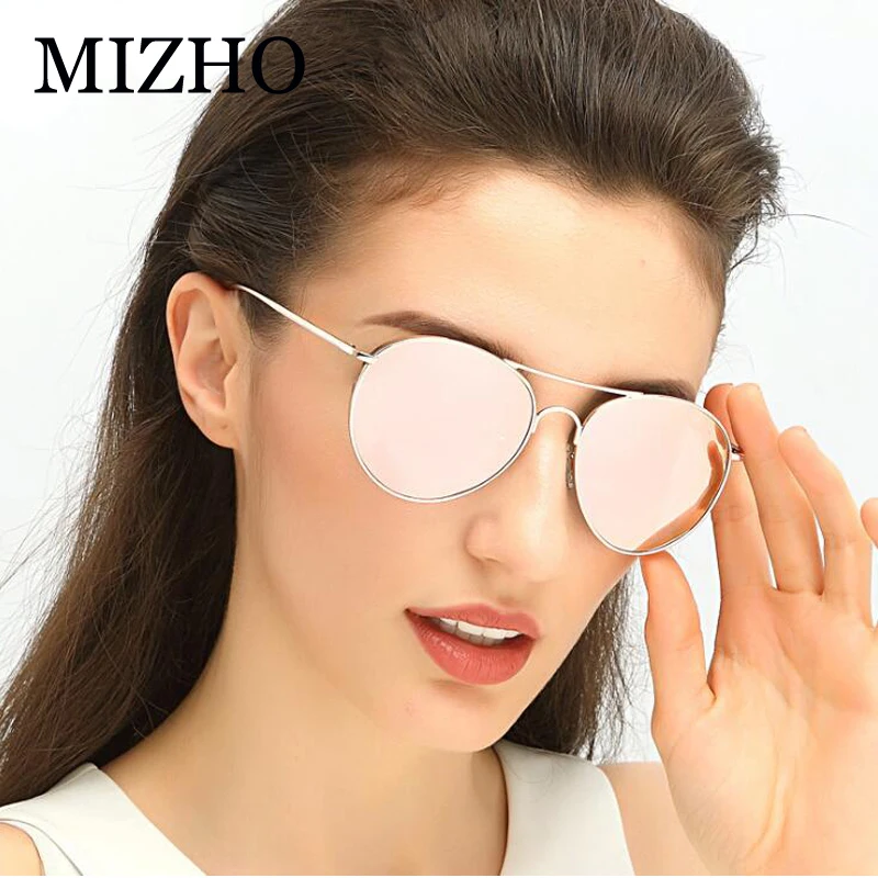 MIZHO реальные визуальные поляризационные женские солнцезащитные очки авиаторы с