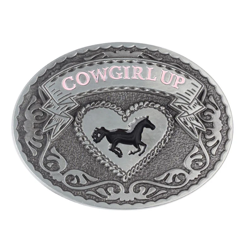 Cowgirl Up пряжка для ремня из сплава Беговая лошадь Западная женщин|buckle|buckles belt