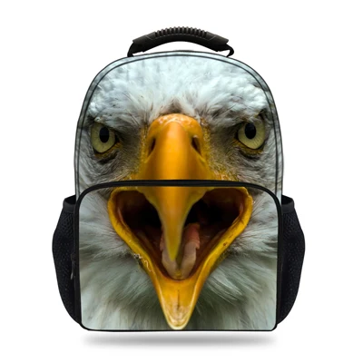 7V5058 15 дюймов 3D Mochila детская школьная сумка для мальчиков ястреб лысый рюкзак с изображением орла дети птицы животных печати рюкзак для девочек Школьный рюкзак - Цвет: 7V5058