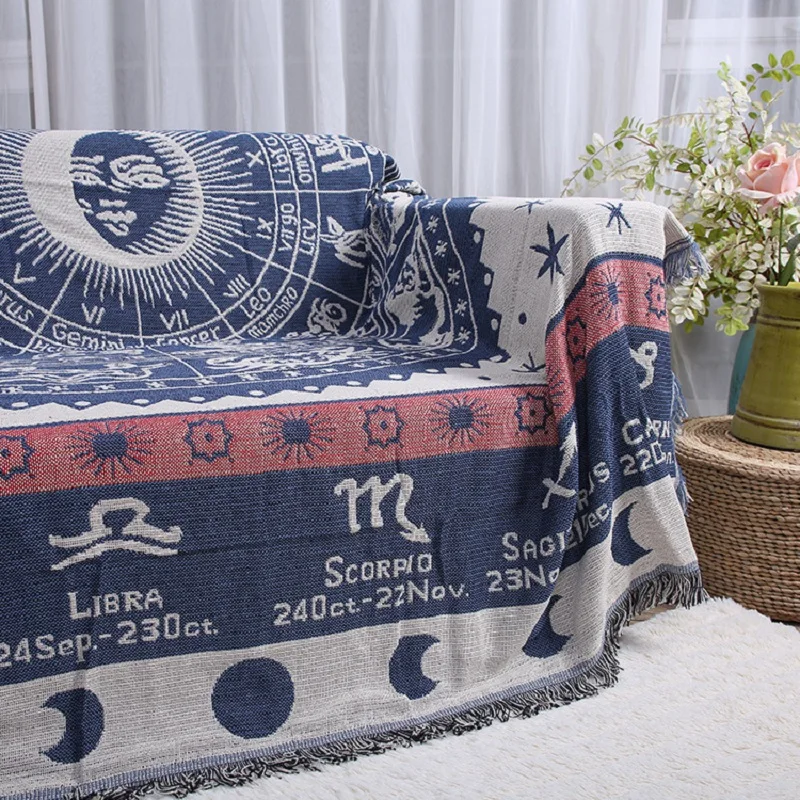 New Quality Thick Cotton Line Constellation Knit Blanket Super Soft On The Bed Multi-functional Sheets For Sofa | Дом и сад