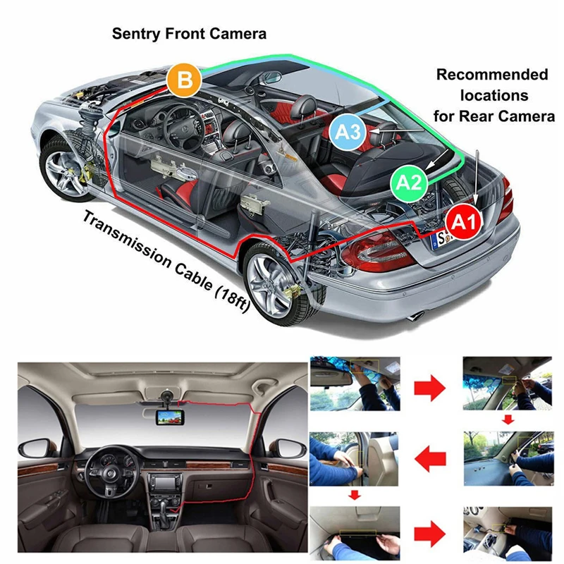 Dash Cam Full HD 1080P Автомобильный видеорегистратор Камера авто 4,0 дюймов зеркало заднего вида цифровой видеорегистратор регистратор видеокамера автомобильная камера
