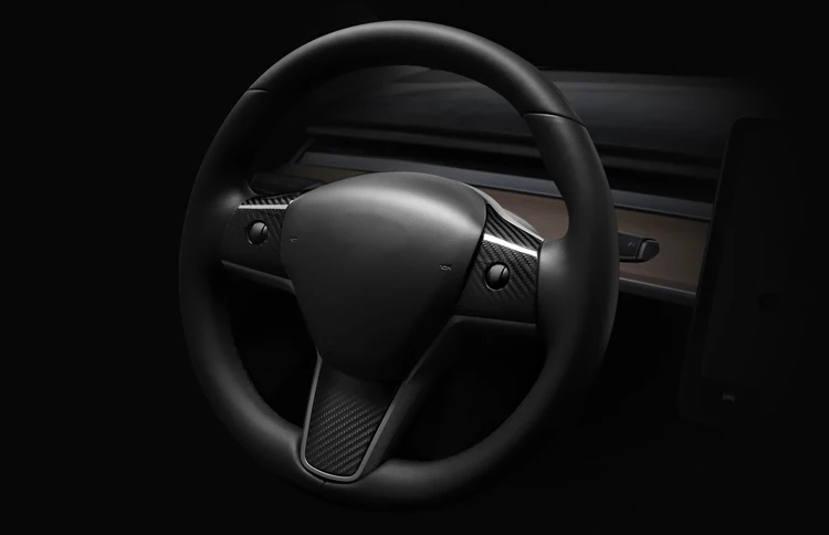 LUCKEASY руль патч для Tesla модель 3- рулевое колесо аксессуары части из углеродного волокна