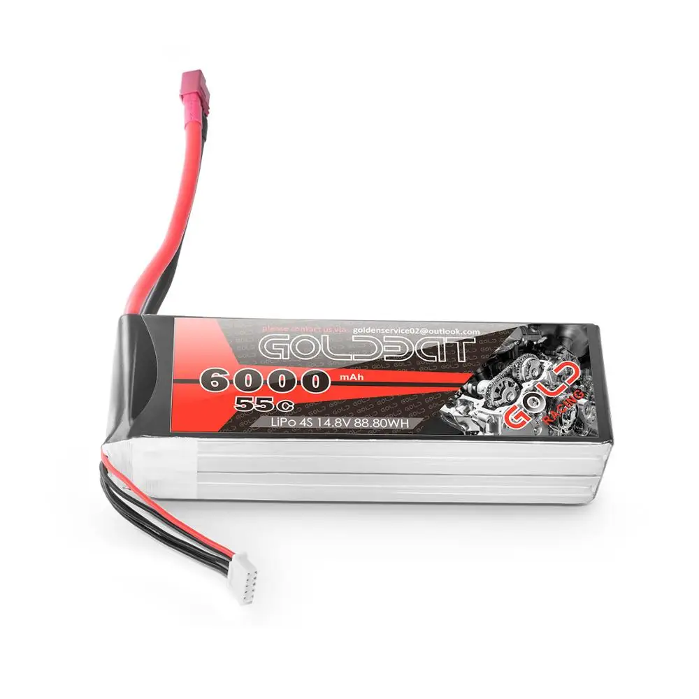 Deans Plug 4Units 4 единицы GOLDBAT 6000mAh lipo батарея 4S RC автомобиль lipo 6000mAh 55C батарея LiPo 14,8 v с штекером Deans для RC грузовик RC Heli самолет - Цвет: Deans Plug 4Units