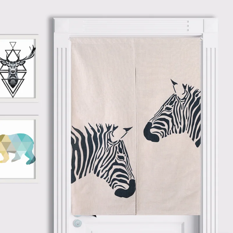 Новинка льняная занавеска в японском стиле для дверей гобелен с принтом оленя