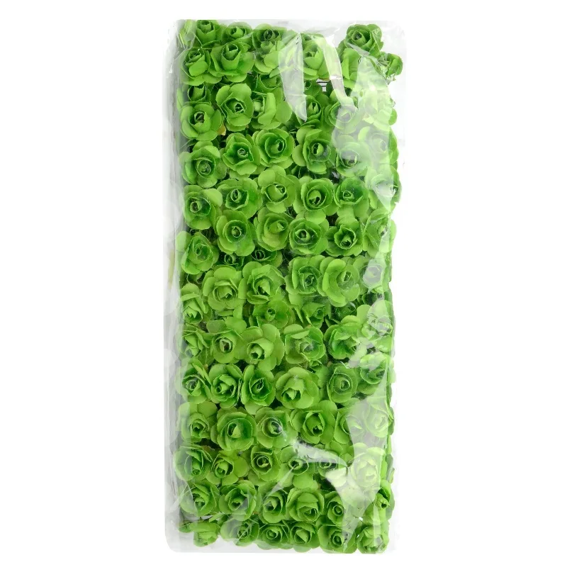 green 12/72/144 шт. поддельные Мини Искусственные бумажные розы Букет цветов для Свадебные украшения Рукоделие "сделай сам" Скрапбукинг венок Ремесло - Цвет: green