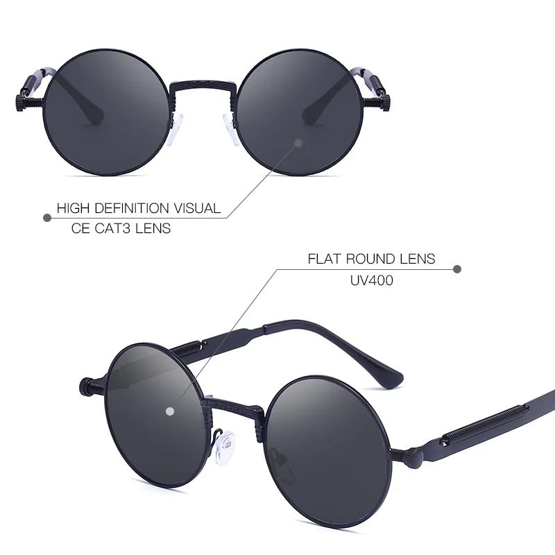 Солнечный луч Мода 2019 Металл Весна Круглый Солнцезащитные очки для женщин мужчин