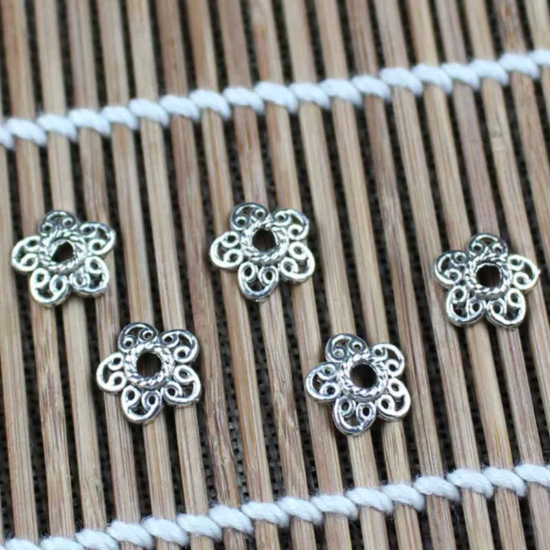 

50pcs/lot Hollow Zinc Alloy Bead Caps 12mm Decoration Tassel End Caps Ornament Spacer Charms Fit DIY Jewelry Making Earrings