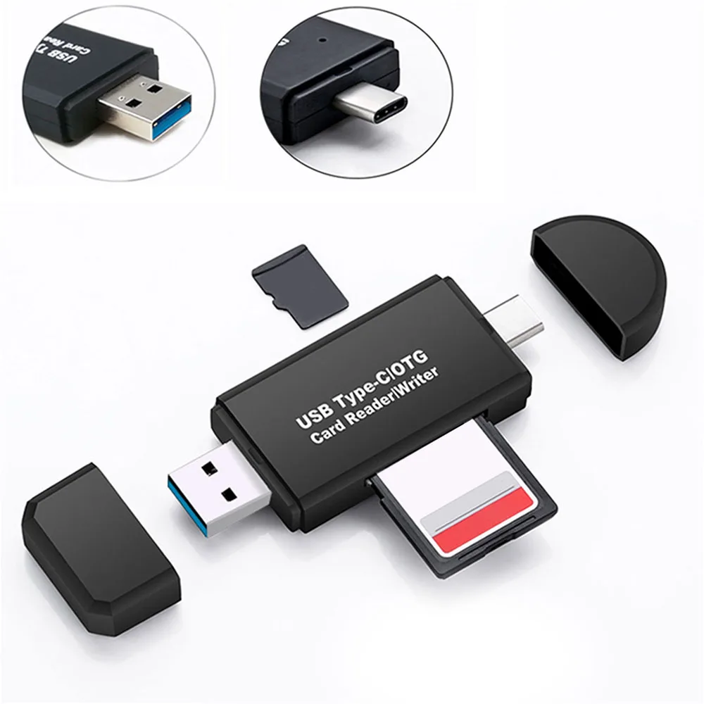 3 в 1 OTG кард-ридер USB3.0& type C Высокоскоростной USB Универсальный USB/TF/SD Micro SD кард-ридер для телефона компьютера ноутбука